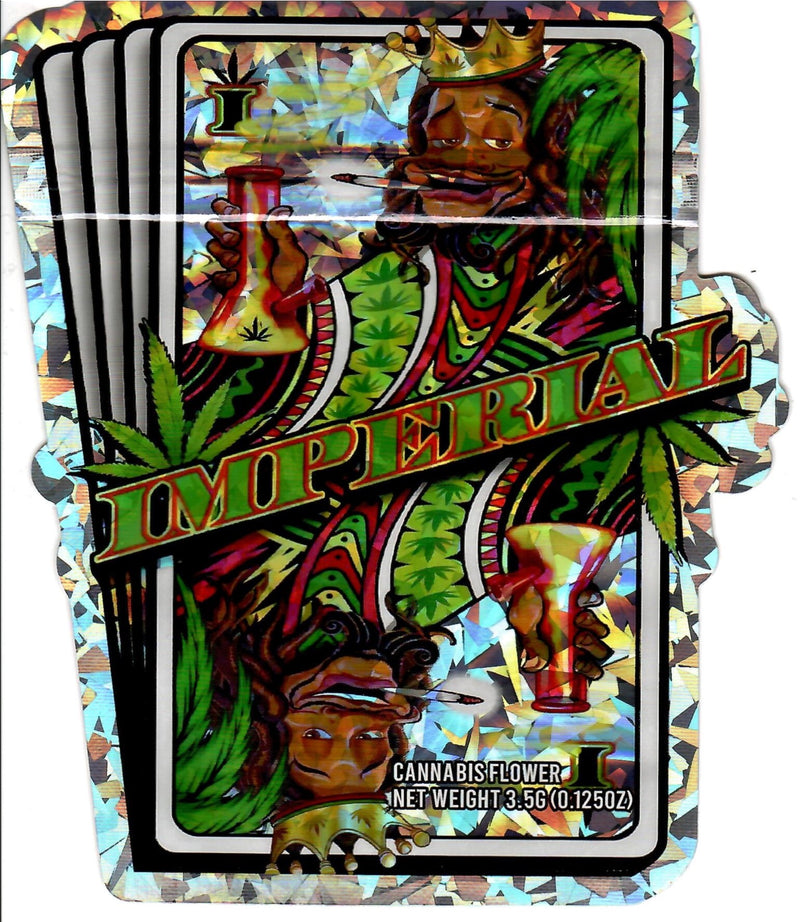 Imperial Hologram Smell Proof Bags by The Baggie Store, 50-pack, A4 size, transparent hologram design, secure storage.