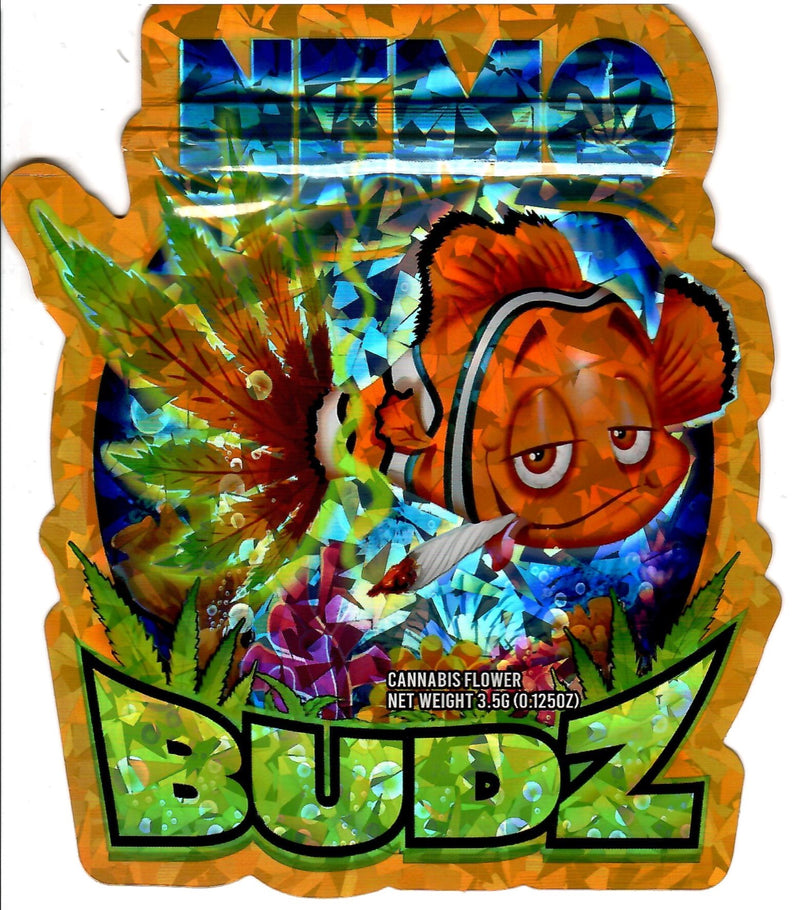 Hologram smell-proof bags by Nemo Budz, 50-pack, featuring durable, discreet packaging from The Baggie Store.
