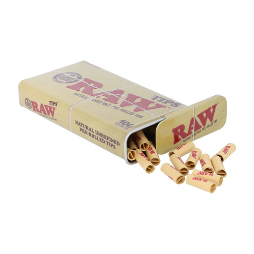 RAW 100 Pre-Rolled Tips in RAW Tin - TBS Supply Co