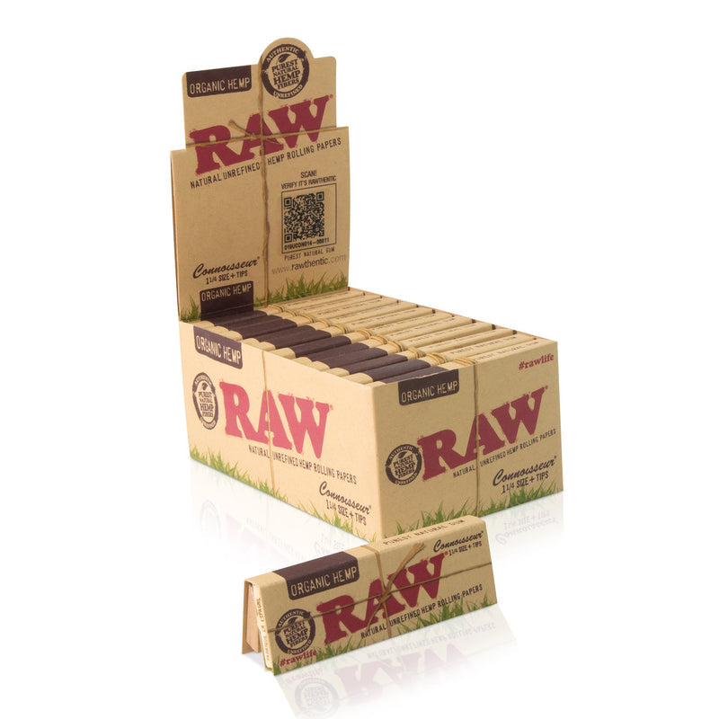 RAW ORGANIC CONNOISSEUR 1 1/4 ROLLING PAPERS - TBS Supply Co
