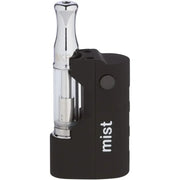 The Kind Pen Mist vaporizer in black with sleek design, featuring mouthpiece and control buttons for easy use.