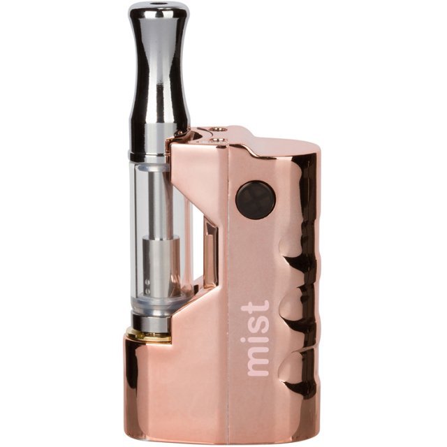 The Kind Pen Mist vaporizer in black with sleek design, visible mouthpiece and control buttons for discreet vaping.