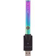 The Kind Pen variable voltage 510 thread battery showing a sleek black vape battery with control buttons and threading for cartridges.