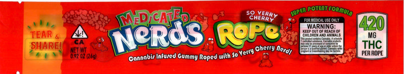 Smell-proof Nerds Rope by The Baggie Store, sealed bag showing colorful candy rope inside for discreet storage and freshness.