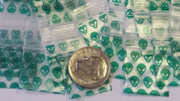 3434 Original Mini Ziplock 2.5mil Plastic Bags 3/4" x 3/4" Reclosable Baggies (Green Alien) - The Baggie Store