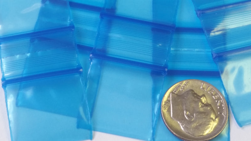 3434 Original Mini Ziplock 2.5mil Plastic Bags 3/4" x 3/4" Reclosable Baggies (Blue) - The Baggie Store