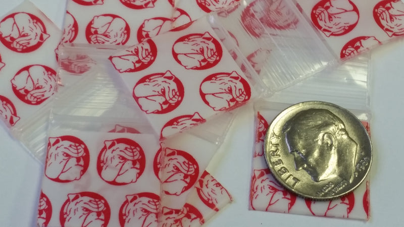 3434 Original Mini Ziplock 2.5mil Plastic Bags 3/4" x 3/4" Reclosable Baggies (Red Dog) - The Baggie Store