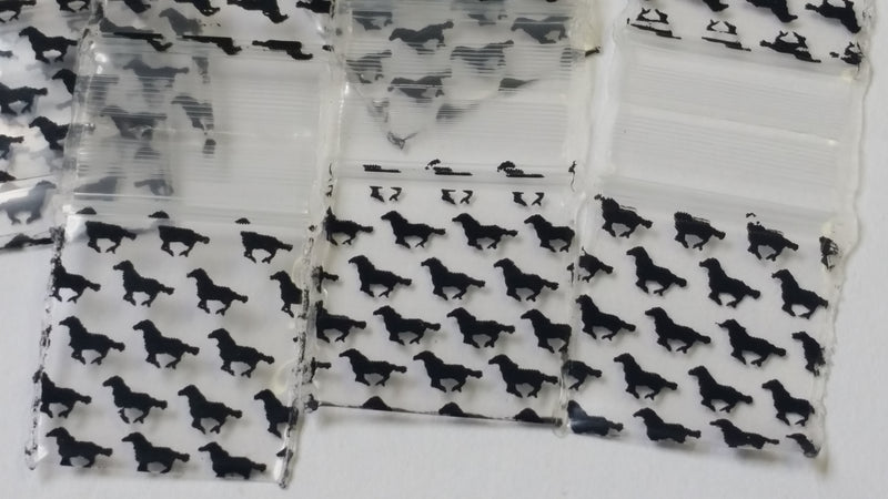 3434 Original Mini Ziplock 2.5mil Plastic Bags 3/4" x 3/4" Reclosable Baggies (Horse) - The Baggie Store