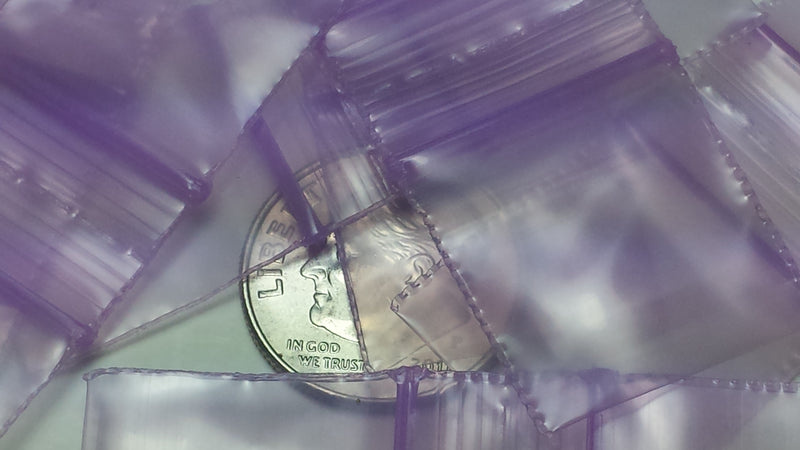 3434 Original Mini Ziplock 2.5mil Plastic Bags 3/4" x 3/4" Reclosable Baggies (Purple) - The Baggie Store