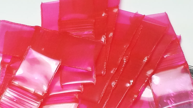 3838 Original Mini Ziplock 2.5mil Plastic Bags 3/8" x 3/8" Reclosable Baggies (Red) - The Baggie Store