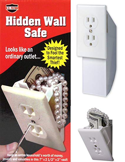Wall socket safe from Safe Cans, a diversion safe designed to blend with electrical outlets for discreet storage.