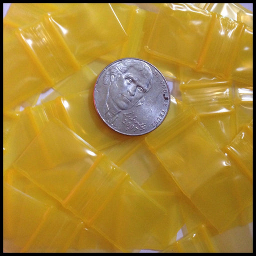 5858 Original Mini Ziplock 2.5mil Plastic Bags 5/8" x 5/8" Reclosable Baggies (Yellow) - The Baggie Store