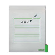 Cannaline Mylar storage bag in white and clear with writable area, designed for 1 lb of contents, ideal for secure storage.
