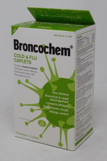 OTC Medicine DSP BroncoChem C&F 50's box containing over-the-counter medicines for cough and cold relief.