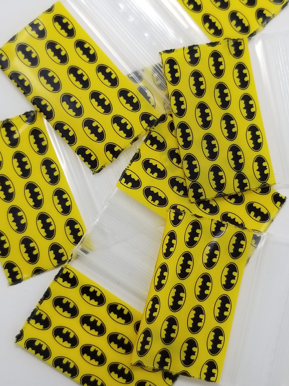 Resealable Original Apple Bags featuring Batman design, perfect for storing snacks or small items in a fun, secure package.