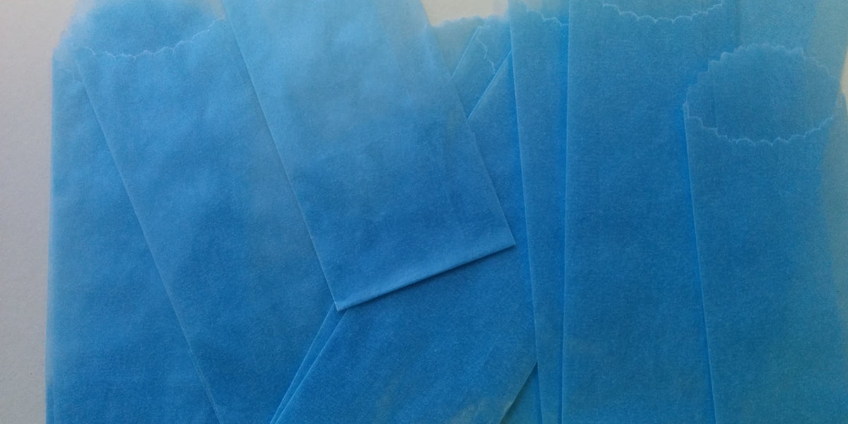 Vellum Glassine Stamp Wax Paper Envelope Bags- BLUE — TBS Supply Co