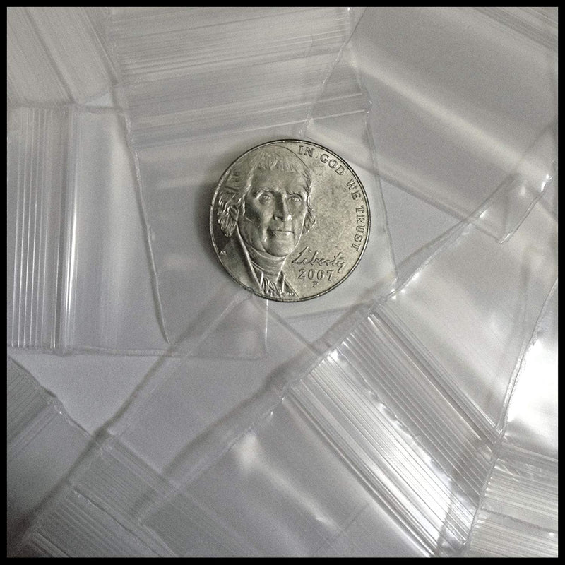 12510-S Original Mini Ziplock 2.5mil Plastic Bags 1.25" x 1" Reclosable Baggies (Clear) - The Baggie Store