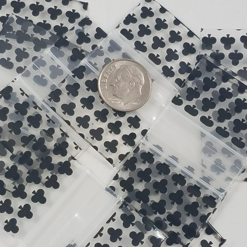 12534 Original Mini Ziplock 2.5mil Plastic Bags 1.25" x 3/4" Reclosable Baggies (Clubs) - The Baggie Store