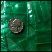 125125 Original Mini Ziplock 2.5mil Plastic Bags 1.25" x 1.25" Reclosable Baggies (Green) - The Baggie Store
