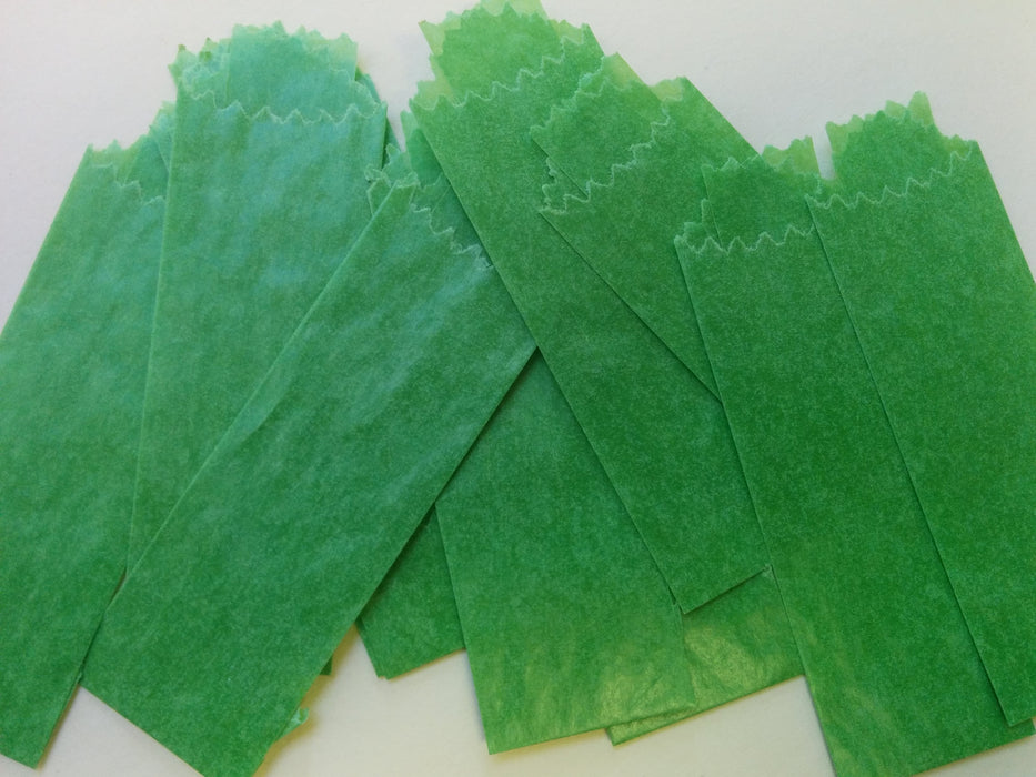 Vellum Glassine Stamp Wax Paper Envelope Bags- GREEN