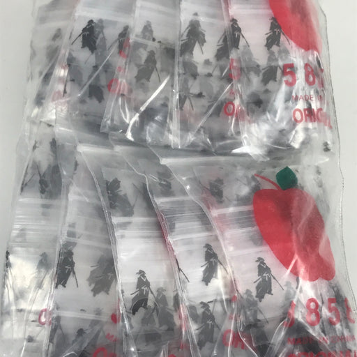5858 Original Mini Ziplock 2.5mil Plastic Bags 5/8" x 5/8" Reclosable Baggies (Samurai Ninja) - The Baggie Store