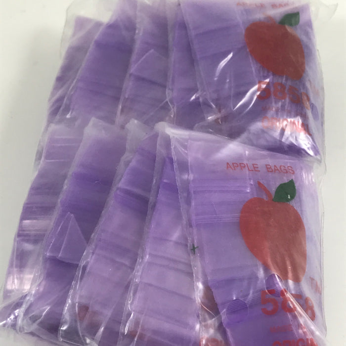 5858 Original Mini Ziplock 2.5mil Plastic Bags 5/8" x 5/8" Reclosable Baggies (Purple) - The Baggie Store