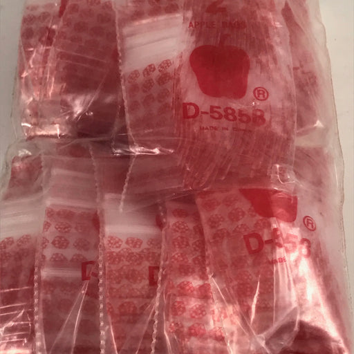 5858 Original Mini Ziplock 2.5mil Plastic Bags 5/8" x 5/8" Reclosable Baggies (Red Dice) - The Baggie Store