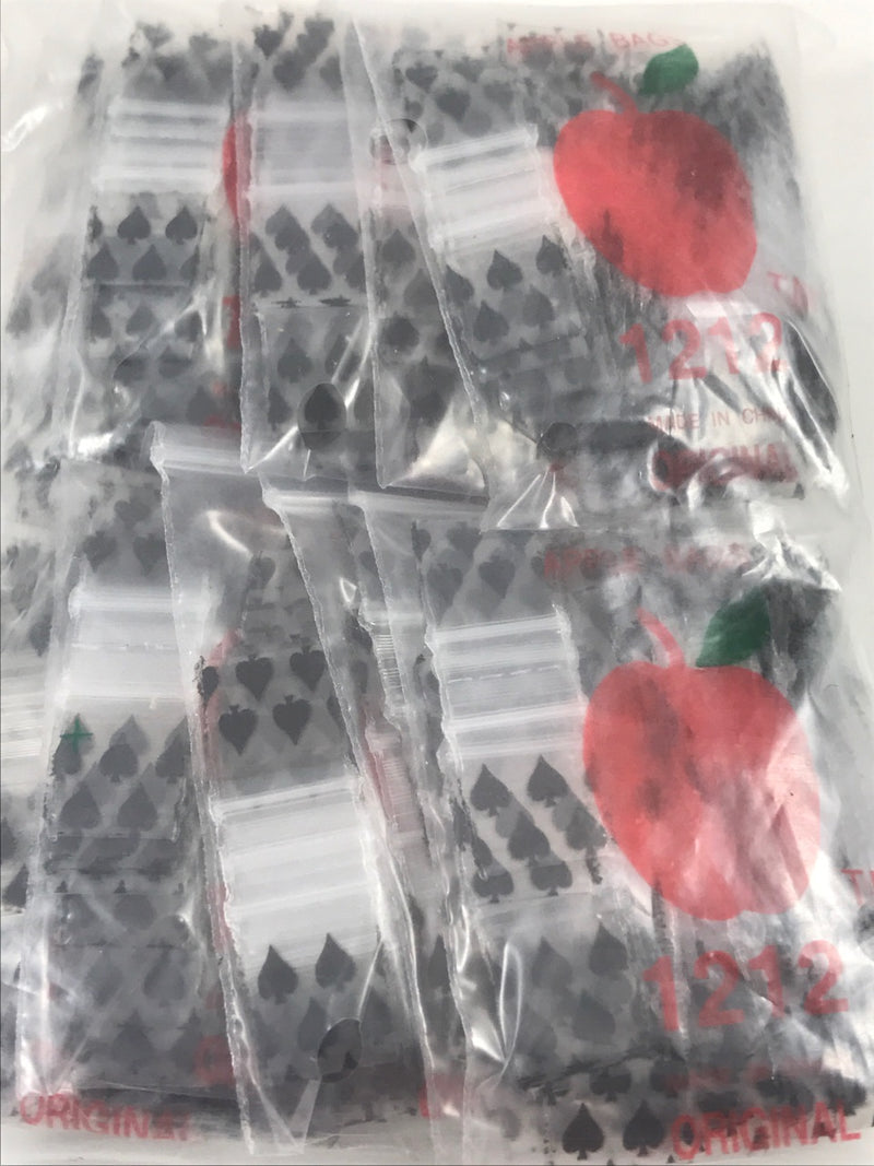 1212 Original Mini Ziplock 2.5mil Plastic Bags 1/2" x 1/2" Reclosable Baggies (Spades) - The Baggie Store