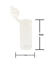 King Sting Mini Pop Top 50 (2cm x 1cm, 1.2 Gram) Plastic Containers w/60 Dram Prescription RX Black Squeeze Top Pill Container - The Baggie Store