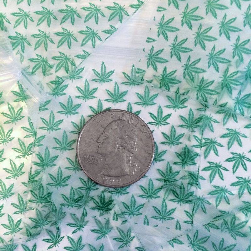 2020 Original Mini Ziplock 2.5mil Plastic Bags 2" x 2" Reclosable Baggies (Leaf) - The Baggie Store