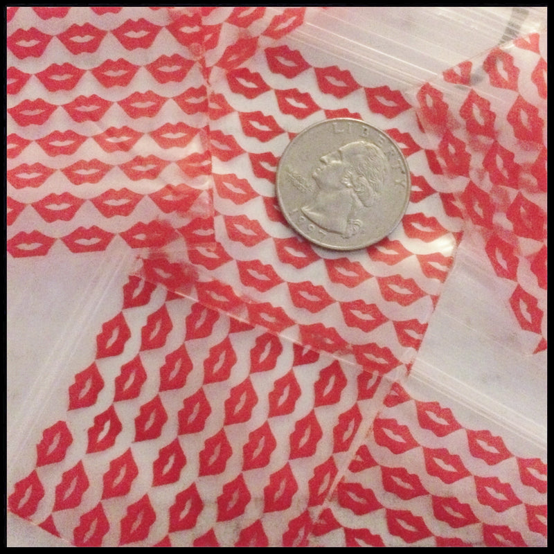 2020 Original Mini Ziplock 2.5mil Plastic Bags 2" x 2" Reclosable Baggies (Lips) - The Baggie Store