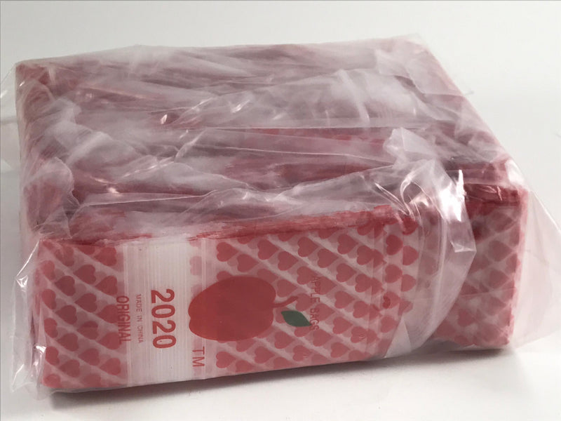 2020 Original Mini Ziplock 2.5mil Plastic Bags 2" x 2" Reclosable Baggies (Hearts) - The Baggie Store