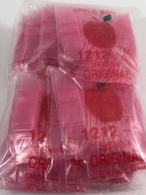1212-A Original Mini Ziplock 2.5mil Plastic Bags 1/2" x 1/2" Reclosable Baggies (Pink) - The Baggie Store