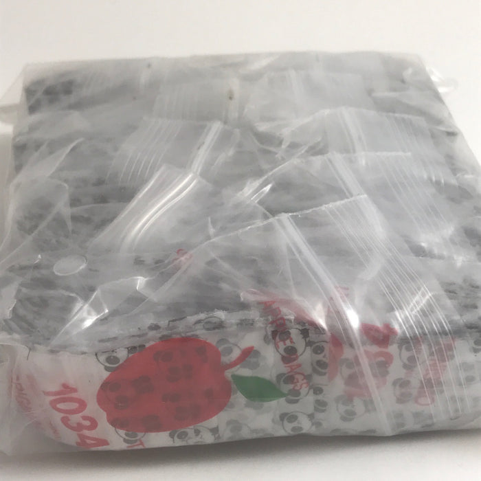 1034 Original Mini Ziplock 2.5mil Plastic Bags 1" x 3/4" Reclosable Baggies (Panda) - The Baggie Store