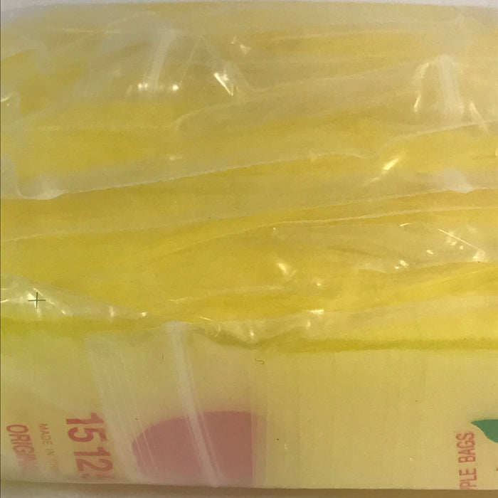 15125 Original Mini Ziplock 2.5mil Plastic Bags 1.5" x 1.25" Reclosable Baggies (Yellow) - The Baggie Store