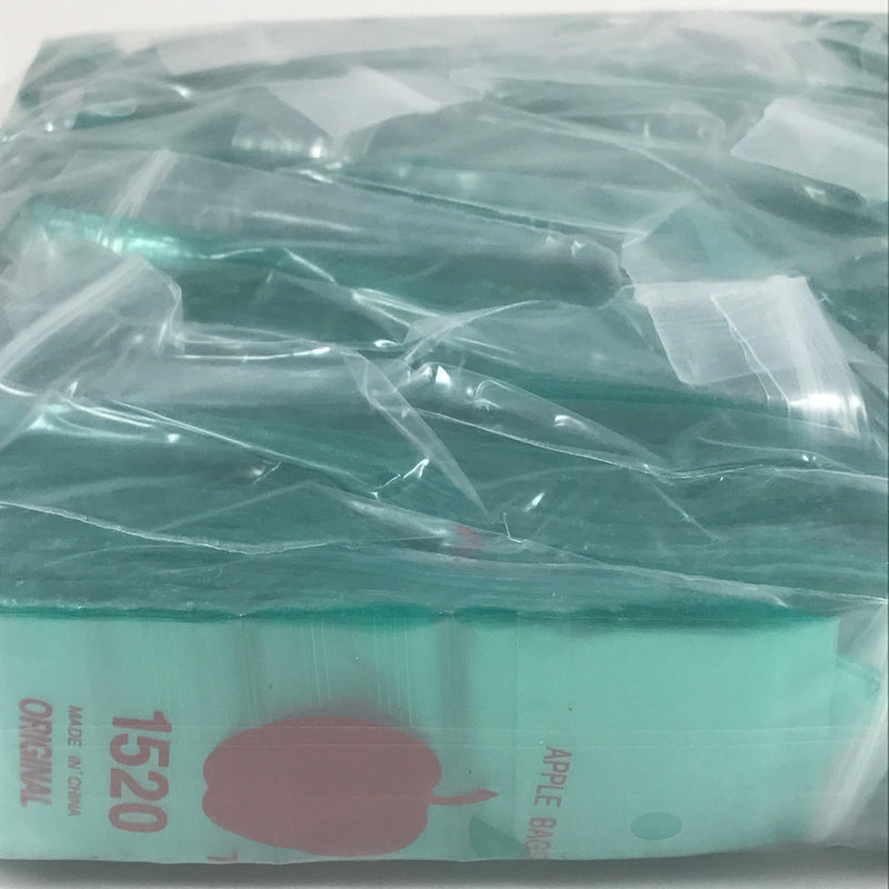1520 Original Mini Ziplock 2.5mil Plastic Bags 1.5" x 1" Reclosable Baggies (Green) - The Baggie Store