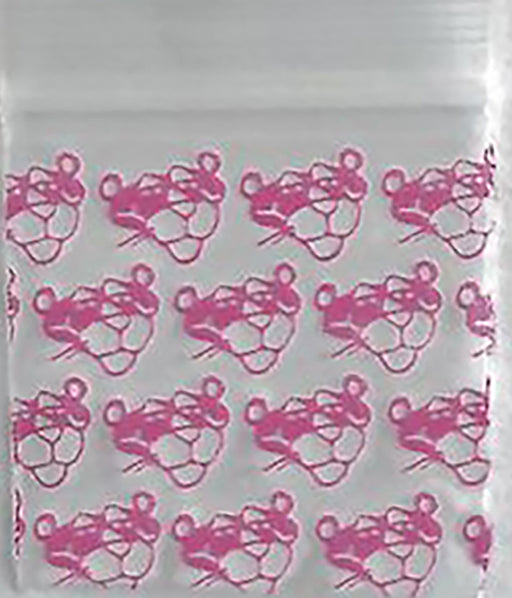125125 Original Mini Ziplock 2.5mil Plastic Bags 1.25" x 1.25" Reclosable Baggies (Pink Panther) - The Baggie Store