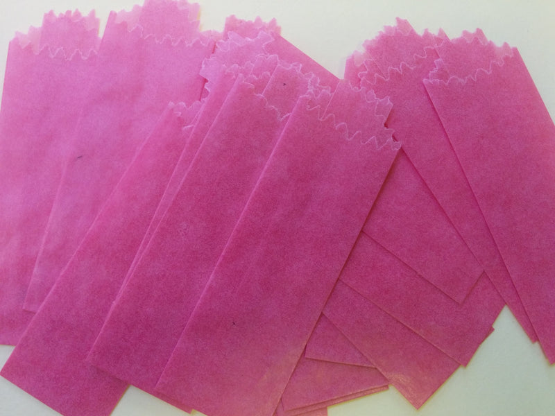 Vellum Glassine Stamp Wax Paper Envelope Bags- PINK - TBS Supply Co