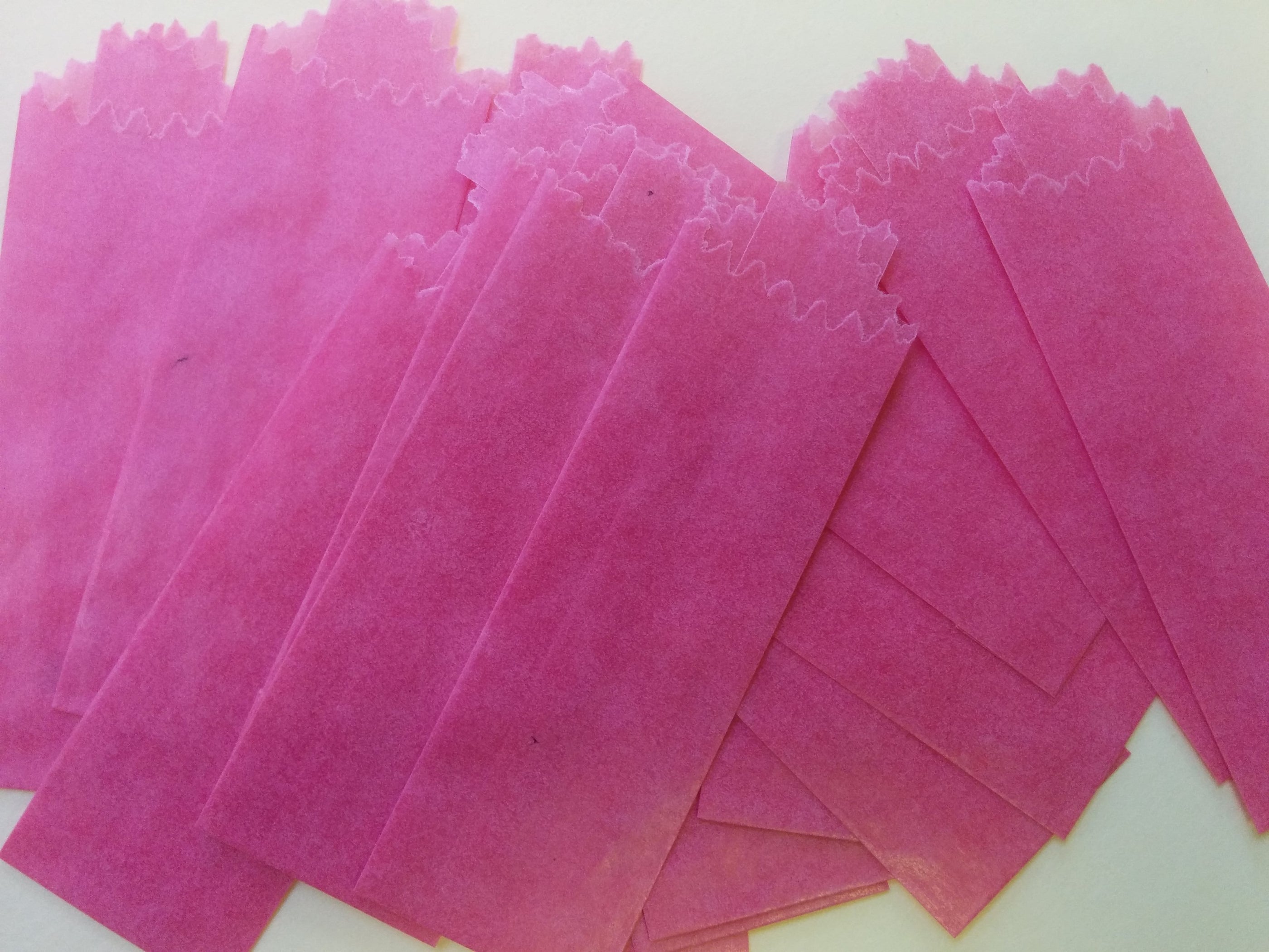Vellum Glassine Stamp Wax Paper Envelope Bags PINK — The Baggie Store