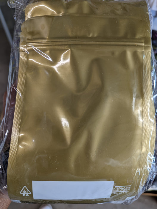 Gold 1oz Mylar Bags, 100bags/pk