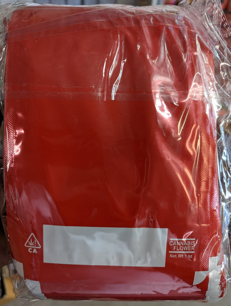 Red 1oz Mylar Bags, 100bags/pk - TBS Supply Co