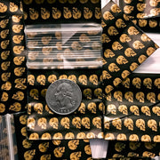 2020 Original Mini Ziplock 2.5mil Plastic Bags 2" x 2" Reclosable Baggies (Gold Skulls) - The Baggie Store