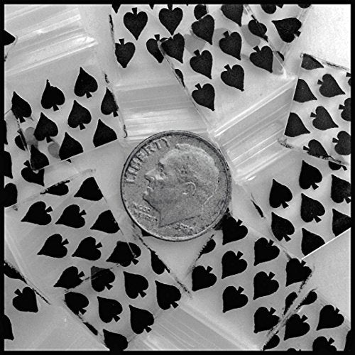 5858 Original Mini Ziplock 2.5mil Plastic Bags 5/8" x 5/8" Reclosable Baggies (Spades) - The Baggie Store