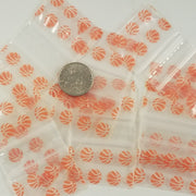 12534 Original Mini Ziplock 2.5mil Plastic Bags 1.25" x 3/4" Reclosable Baggies (Basketball) - The Baggie Store