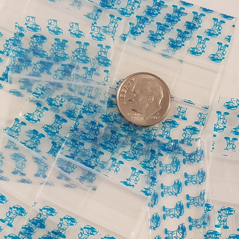 12534 Original Mini Ziplock 2.5mil Plastic Bags 1.25" x 3/4" Reclosable Baggies (Blue Boy) - The Baggie Store