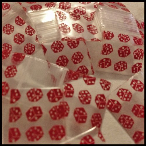 5858 Original Mini Ziplock 2.5mil Plastic Bags 5/8" x 5/8" Reclosable Baggies (Red Dice) - The Baggie Store