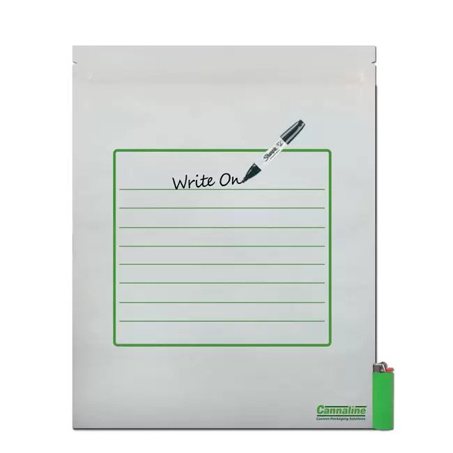 Mylar Storage Bag, White/Clear with Writable Area, 1 lbs - The Baggie Store