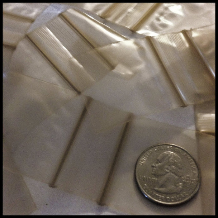 1515 Original Mini Ziplock 2.5mil Plastic Bags 1.5" x 1" Reclosable Baggies (Gold) - The Baggie Store