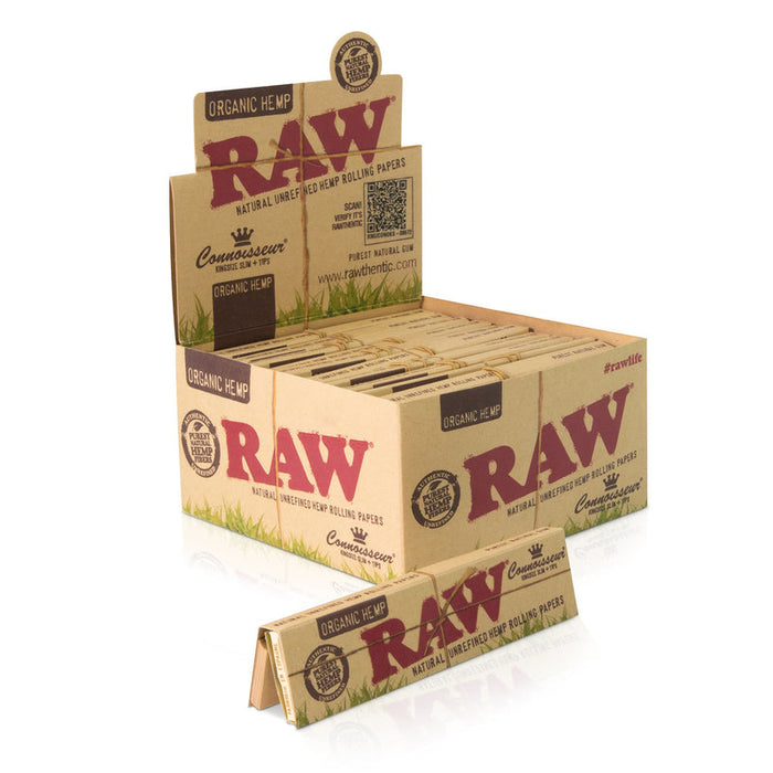 RAW ORGANIC CONNOISSEUR KING SIZE SLIM ROLLING PAPERS