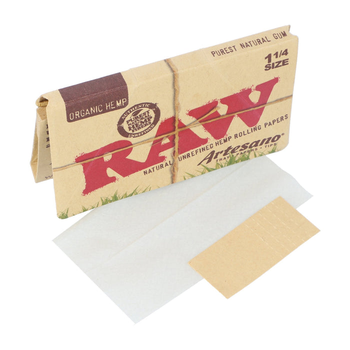 RAW Organic Hemp 1 1/4 Artesano-Fold Out Tray + Tips